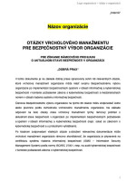 Otázky vrcholového manažmentu pre bezpečnostný výbor organizácie